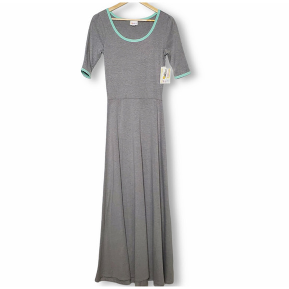 LuLaRoe Ana Maxi Dress Heathered Gray Sz S - Picture 1 of 13
